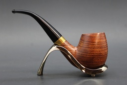 [742420036220] Deezil Rosewood Bent Billiard Pipe w/Gold Ring