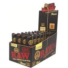 [716165252054] RAW CONES- BLACK CLASSIC 1 1/4 6PK