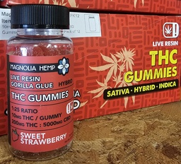 [850051587315] Magnolia Hemp- THC CBD Gummies Gorilla Glue Strawberry 20ct