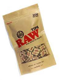 RAW- Pre Rolled Tips 200 Count (RAWTIPSHPREROLLEBAG)