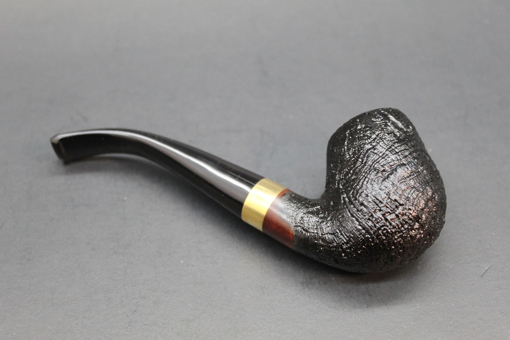 Deezil- Briarwood Bent Billiard Pipe w/Gold Ring