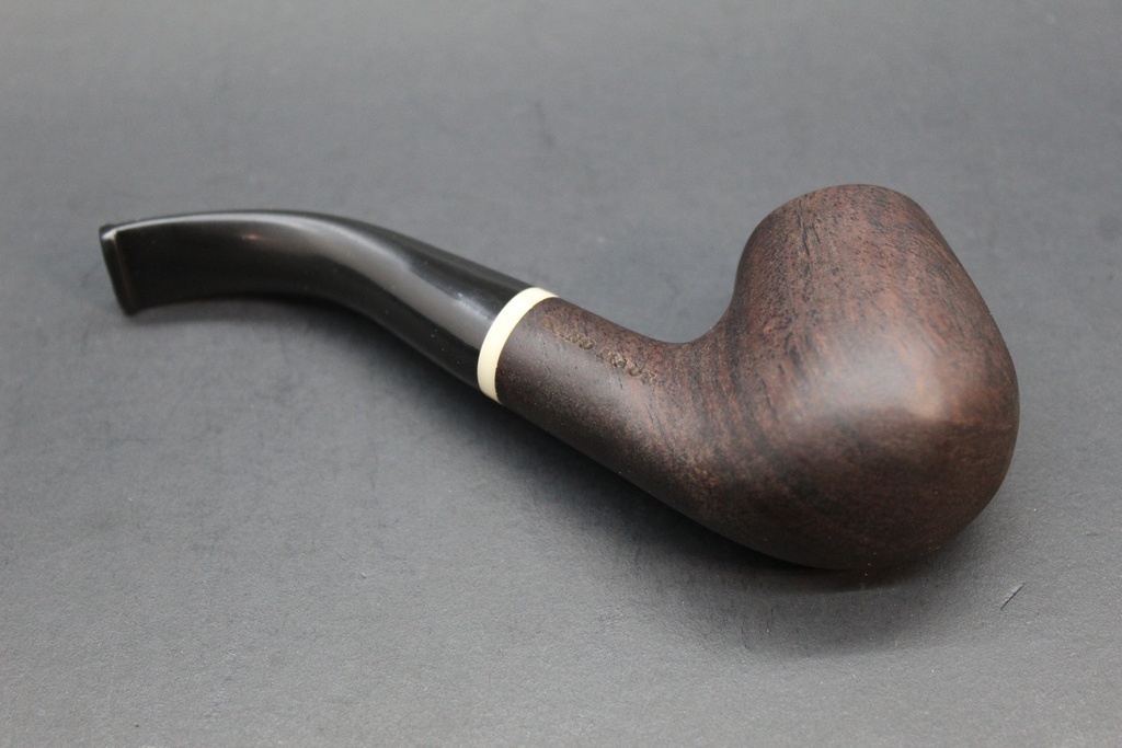Deezil Ebony Wood Bent Billiard Pipe w/Imitation Ivory