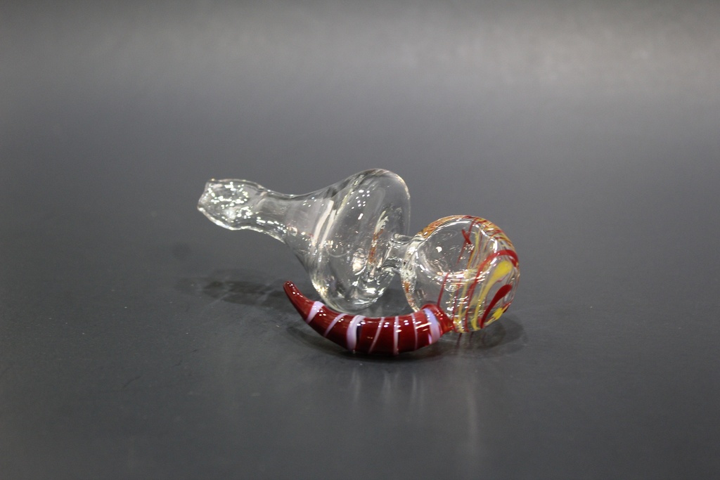 Hand Pipe- Clear Spiral Horn Handle