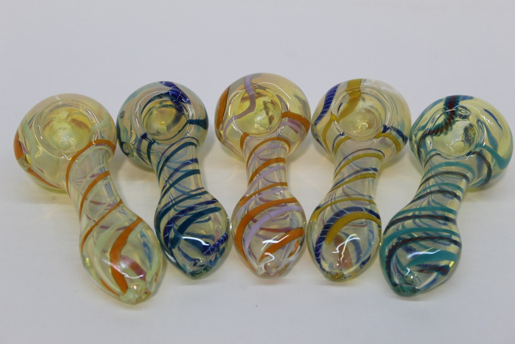 4&quot; Spiral Hand Pipe Mixed Colors - 15ct