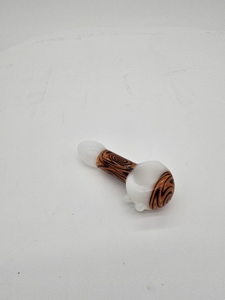 Generic Glass - Glass Spoon- Gold and White