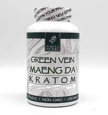 Whole Herbs 120ct Capsule Green Vein Maeng Da Kratom