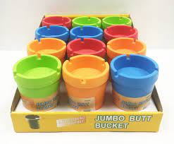 Neon Ash Tray - Colorful Butt Buckets 12ct