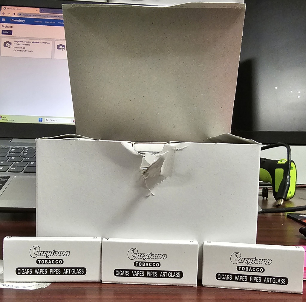 Carytown Tobacco Matches - 100 Pack