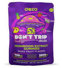 Dozo- Don't Trip Mushroom Gummies- Mixed Fruit 500mg Per Gummy- 5 Pack