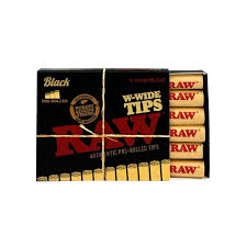 [716165253815] RAW- Black Wide Pre Rolled With Tips