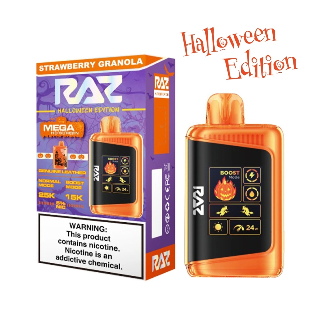 Raz- Strawberry Granola 25000 Puffs- 5 Count Display
